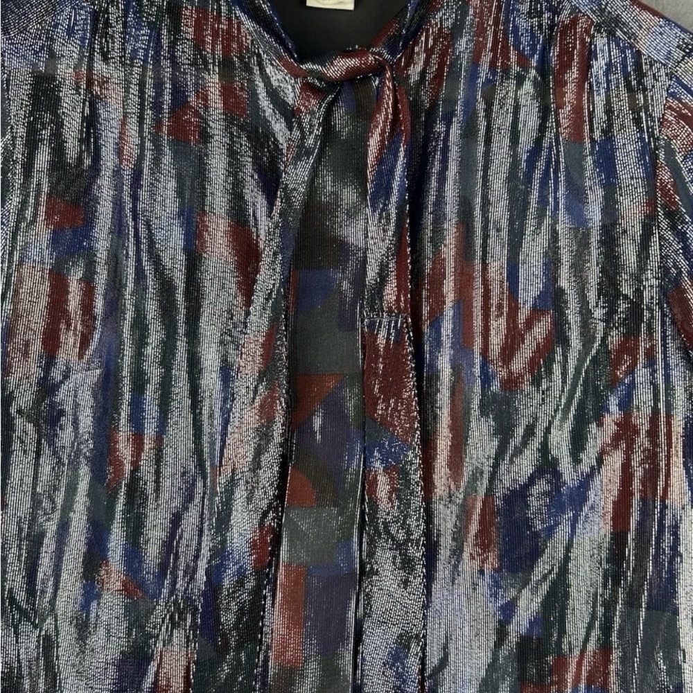 Marc Jacobs Red and Silver Button-Up Blouse - Picture 2 of 9